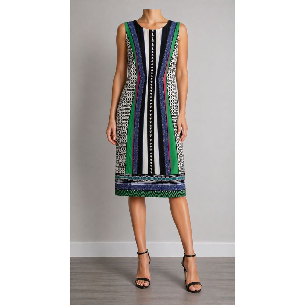 Gibson Latimer Sleeveless Tunic Top Size L Geometric Print Colorblock Chic